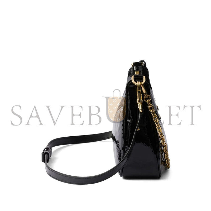 PRADA RE-EDITION MINI NAPLAK PATENT LEATHER BAG 1BC204 (22*18*6cm)